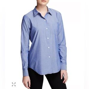 Theory Perfect Icon Shirt Chambray Button Down Shirt Size Small